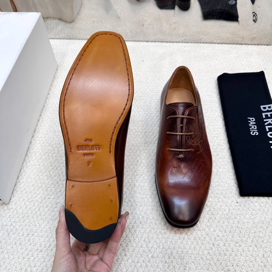 Giày Nâu Da Oxford  buộc dây