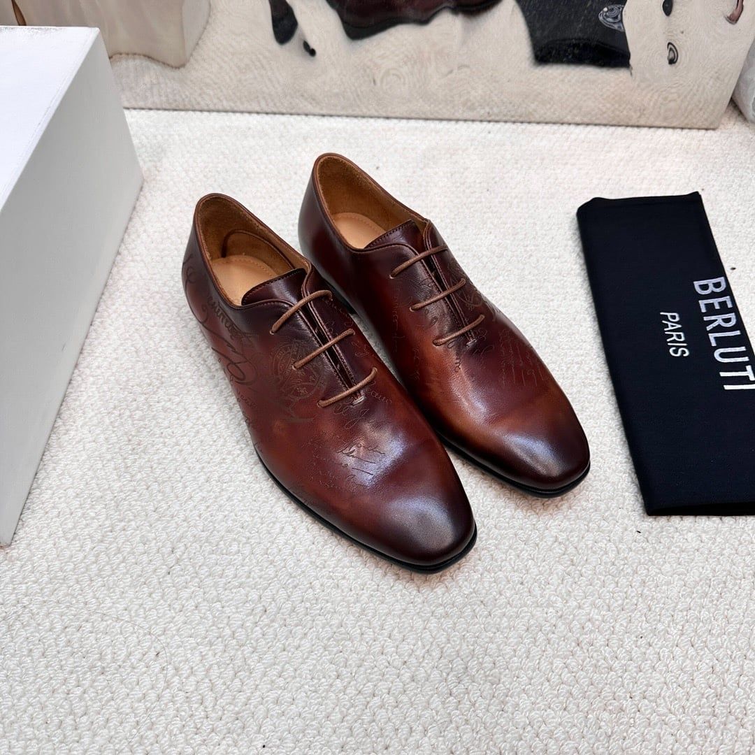 Giày Nâu Da Oxford  buộc dây