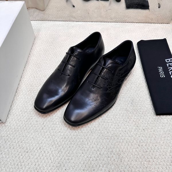 Giày Đen Da Oxford Bóng buộc dây