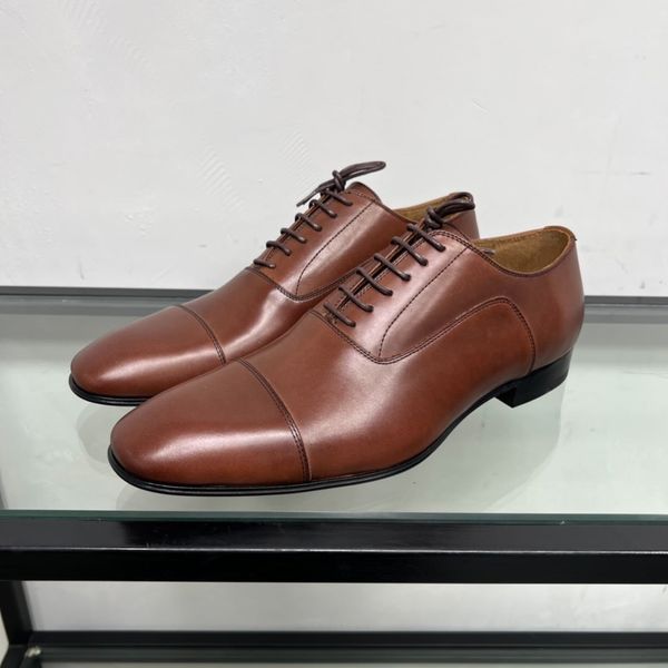 Giày Tây Christian Louboutin Oxford Màu Nâu Mũi Nhọn