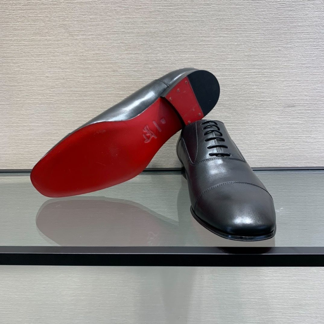 Giày Tây Christian Louboutin Oxford Màu Đen Mũi Nhọn