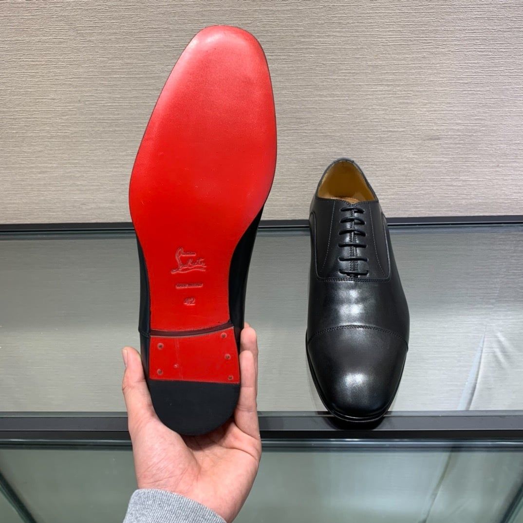 Giày Tây Christian Louboutin Oxford Màu Đen Mũi Nhọn