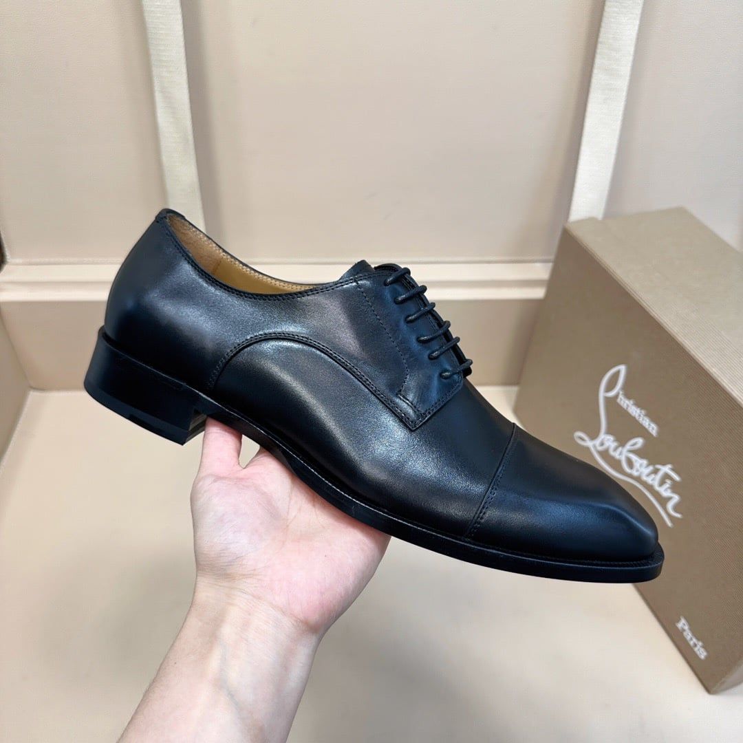 Giày Tây Christian Louboutin Oxford Màu Đen Mũi Nhọn