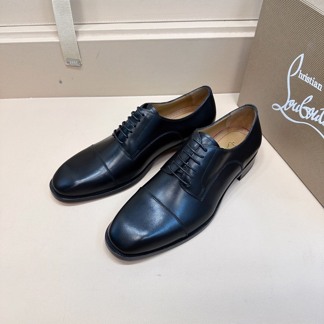 Giày Tây Christian Louboutin Oxford Màu Đen Mũi Nhọn