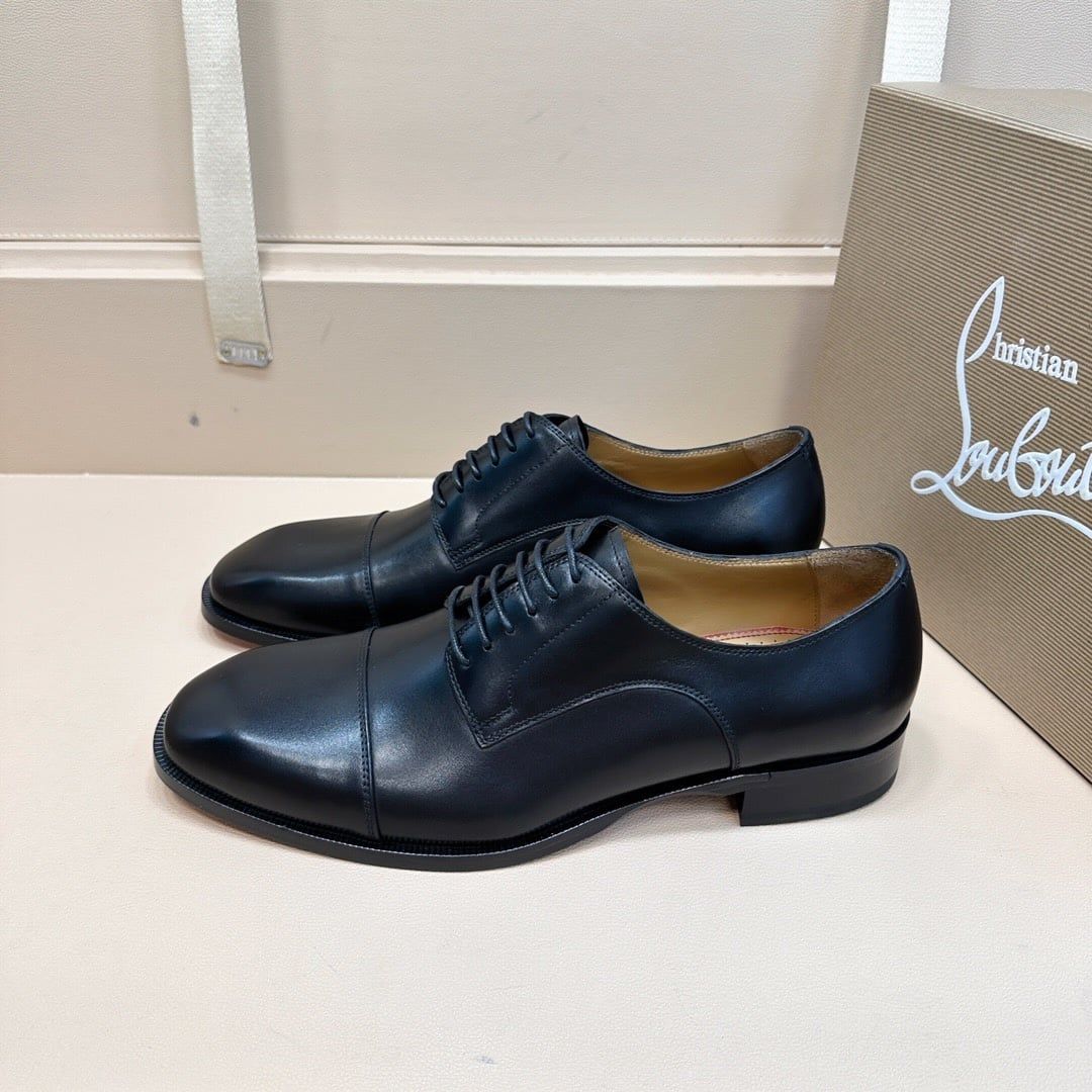 Giày Tây Christian Louboutin Oxford Màu Đen Mũi Nhọn