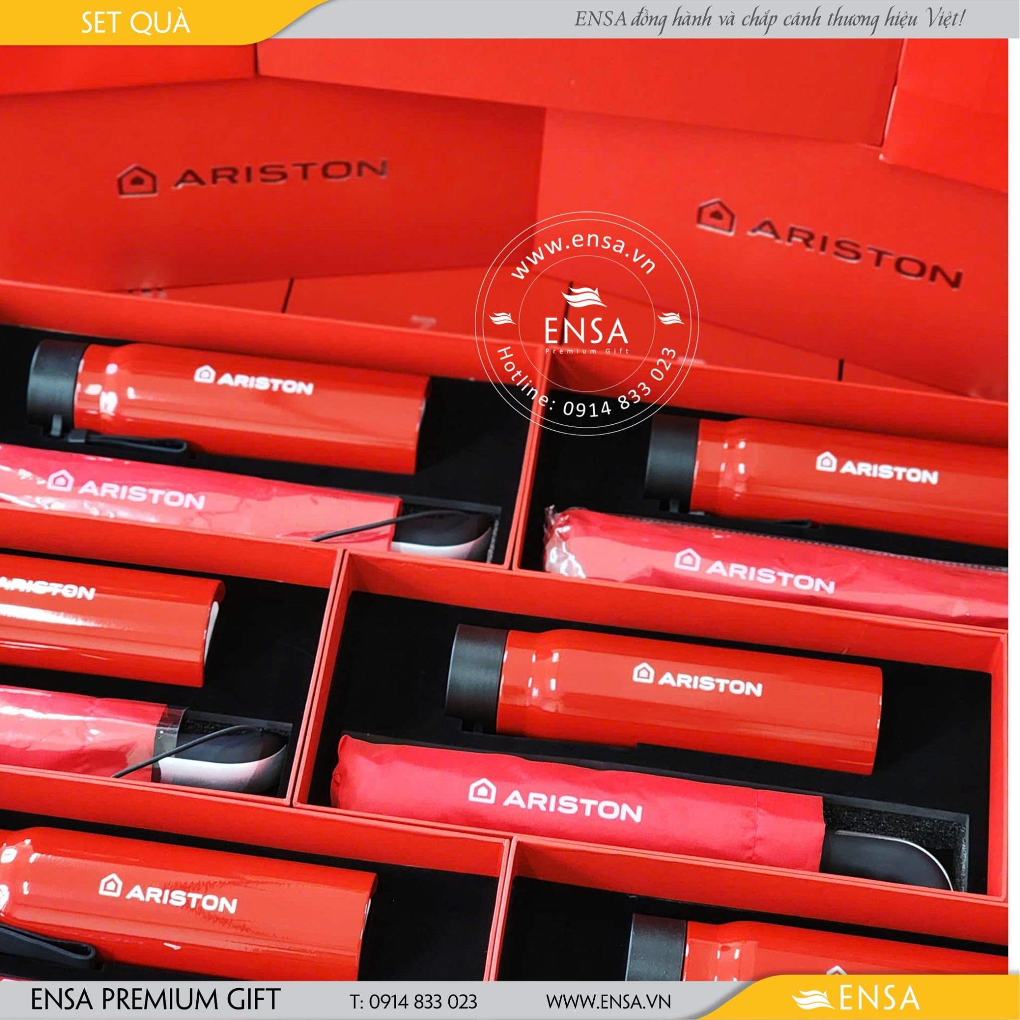  SET QUÀ Ô + BÌNH GIỮ NHIỆT (ARISTON) 