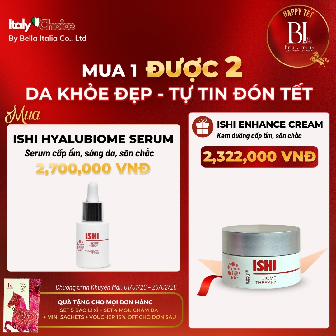 Ishi Hyalubiome Serum - 15ml - Serum siêu dưỡng ẩm, ngừa lão hóa, làm sáng, săn chắc cho da mụn, nhạy cảm