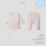 Bộ dài cài thẳng màu hồng nhạt phối trắng Nous NB2W25-SC3-F01-SM-0M
