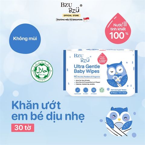 Khăn ướt Bzu Bzu dịu nhẹ dành cho bé