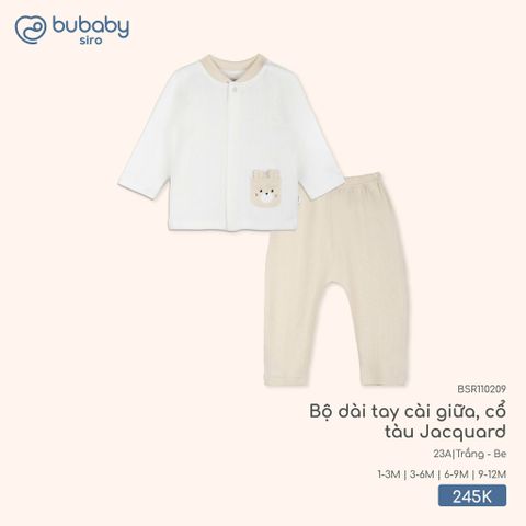 Bộ dài tay cài giữa, cổ tàu Bubaby