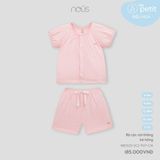 Bộ cộc cài thẳng kẻ hồng Nous NB3S25-SC2-F07-CM-6M