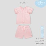 Bộ cộc cài thẳng kẻ hồng Nous NB3S25-SC2-F07-CM-6M