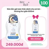 Combo Sữa tắm gội hương thư giãn Bzu Bzu chai 600ml+ chai 200ml