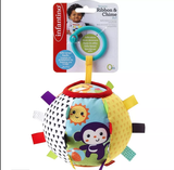 Đồ chơi phát triển giác quan khối vải tròn Sensory Ribbon & Chime Ball Infantino