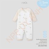 Bộ liền dài không tất trắng in sư tử và hươu phối be Nous NB2W25-OP2-M01-OW-0M