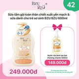 Combo Sữa tắm gội Bzu Bzu chiết xuất yến mạch và sữa chai 600ml + nước rửa bình hương chanh chai 500ml