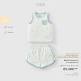 Bộ ba lỗ màu xanh in tràn họa tiết mực Nous