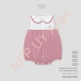 Bodysuit cộc sát nách có cổ kẻ đỏ phối trắng Nous NP2S25-SB2-F01-CR-0M