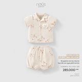 Bộ pyjama cộc tay màu be họa tiết con ngựa phối trái tim Nous