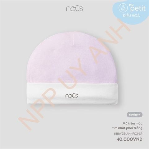 Mũ tròn màu tím nhạt phối trắng Nous NB1W25-AH1-F02-SP-NB