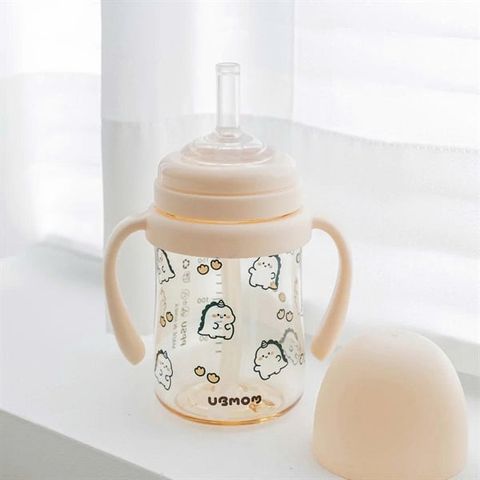 Bình tập uống PPSU có ống hút Ubmom