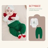 Bộ Body chip dài tay kèm quần cạp cao Miracle Xmas Bubaby BCT1100CE.09MI06