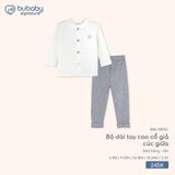 Bộ dài tay cao cổ giả cúc giữa Bubaby