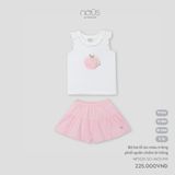 Bộ ba lỗ áo màu trắng phối quần chấm bi hồng Nous NP3S25-SC1-M03-PW-9M