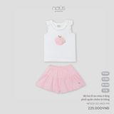 Bộ ba lỗ áo màu trắng phối quần chấm bi hồng Nous NP3S25-SC1-M03-PW-9M