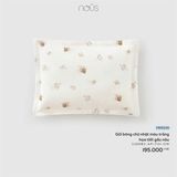 Gối bông chữ nhật màu trắng họa tiết gấu nâu Nous