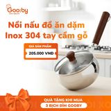 Nồi inox 304 tay cầm gỗ Gooby
