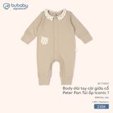 Body dài tay cài giữa cổ Peter Pan Túi ốp Iconic 1 Bubaby
