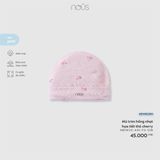 Mũ tròn hồng nhạt họa tiết thỏ cherry Nous