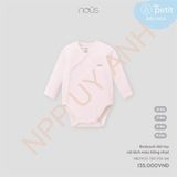 Bodysuit dài tay cài lệch màu hồng nhạt Nous NB2W25-TB3-F01-SM-0M