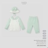 Set bộ dài tay màu xanh kèm mũ rộng vành Nous NP2S25-SM1-M01-CW-0M