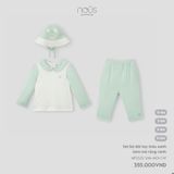 Set bộ dài tay màu xanh kèm mũ rộng vành Nous NP2S25-SM1-M01-CW-0M