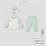 Set bộ dài tay màu xanh kèm mũ rộng vành Nous NP2S25-SM1-M01-CW-0M