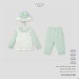 Set bộ dài tay màu xanh kèm mũ rộng vành Nous NP2S25-SM1-M01-CW-0M