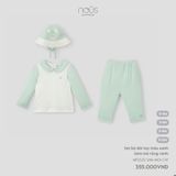 Set bộ dài tay màu xanh kèm mũ rộng vành Nous NP2S25-SM1-M01-CW-0M