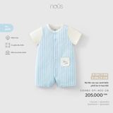 Bộ liền cộc sọc xanh biển phối be in họa tiết Nous