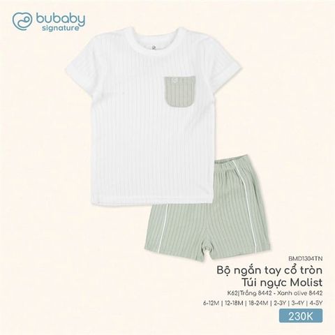 Bộ ngắn tay cổ tròn Túi ngực Molist Bubaby