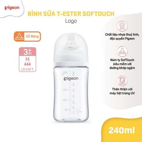 Bình sữa T-ESTER Softouch baby-friendly world Pigeon
