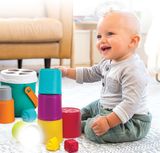 Đồ chơi hình thùng xô xếp chồng và thả khối Shape Sorting Stack'n Nest Buckets Infantino