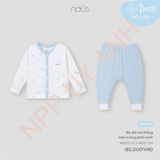 Bộ dài cài thẳng màu trắng phối xanh Nous NB1S25-SC3-M05-OW-NB