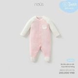 Bộ liền dài có tất hoạ tiết kẻ cam đào Nous