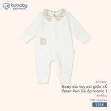 Body dài tay cài giữa cổ Peter Pan Túi ốp Iconic 1 Bubaby