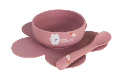 Bộ bát hoa và thìa silicone Arla baby&Me