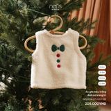 Áo gile màu trắng đính nơ trang trí Nous