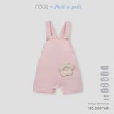 Quần yếm đính bông hoa màu hồng Nous