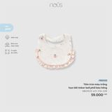 Yếm tròn màu trắng họa tiết tinker bell phối bèo hồng Nous